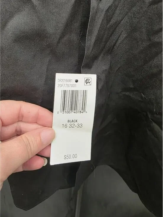 Van Heusen Regular Fit Long Sleeve Dress Shirt BLACK 16 Nk 32-33 L - Picture 3 of 4